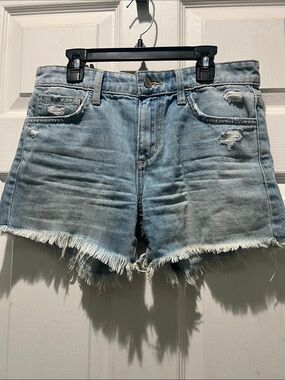Joe's Jeans Light Blue Distressed Denim Cutoff Shorts- The Ozzie Shorts